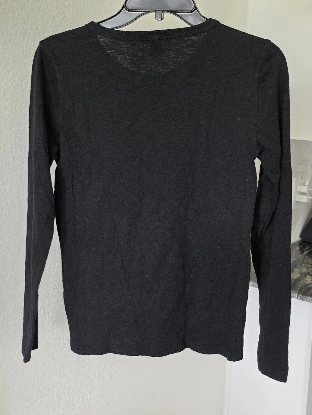 J.Crew Womens Small Halloween Kindergarten Teacher Graphic Long Sleeve Black Tee